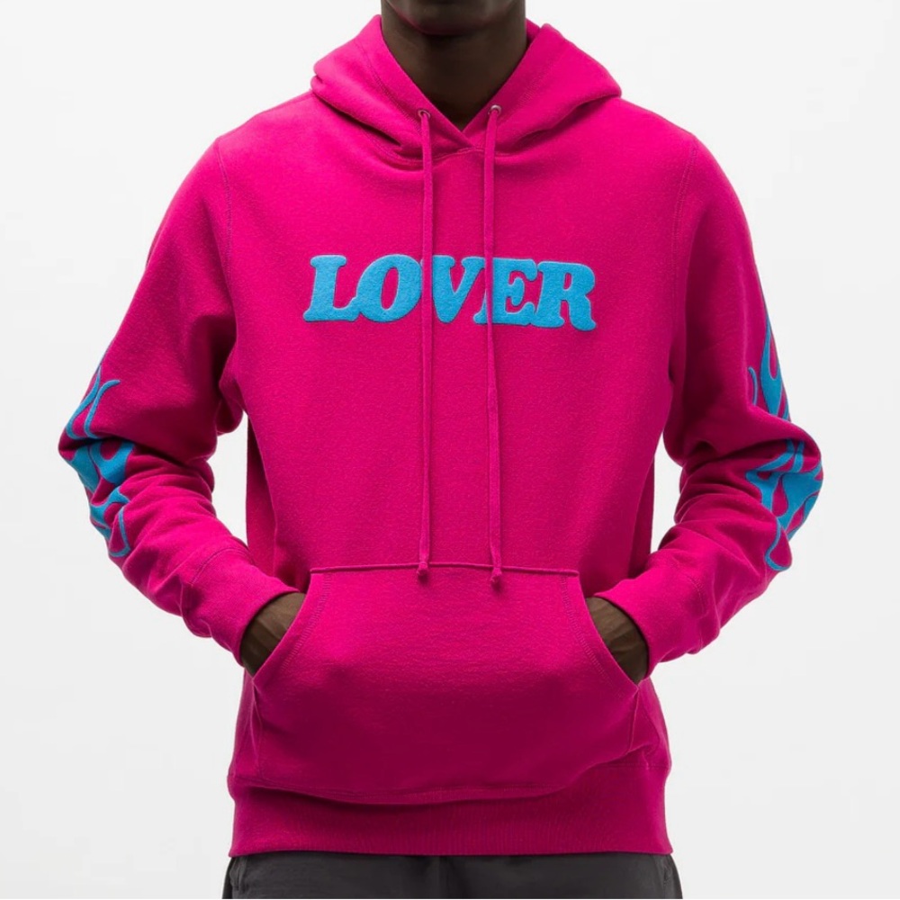 Pink and Blue Lover Flame Hoodie